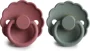 Set 2 suzete rotunde din latex FRIGG Daisy Dusty Rose & Lily Pad (0-6 luni) foto