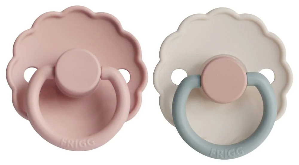 Set 2 suzete rotunde din latex FRIGG Daisy Blush & Cotton Candy (0-6 luni) foto