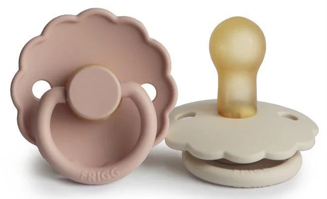 Set 2 suzete rotunde din latex FRIGG Daisy Blush & Cream (0-6 luni) foto