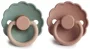Set 2 suzete rotunde din latex FRIGG Daisy Rose Gold & Willow (0-6 luni) foto