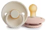 Set 2 suzete rotunde din latex FRIGG Rope Blush & Cream (0-6 luni)