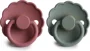 Set 2 suzete rotunde din latex FRIGG Daisy Dusty Rose & Lily Pad (6-18 luni) foto