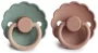 Set 2 suzete rotunde din latex FRIGG Daisy Rose Gold & Willow (6-18 luni) foto