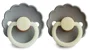 Набор из 2 круглых латексных пустышек FRIGG Daisy French Gray Night & Portobello Night (6-18 мес.) foto