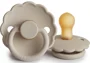 Suzeta rotunda din latex FRIGG Daisy Sandstone (0-6 luni) foto