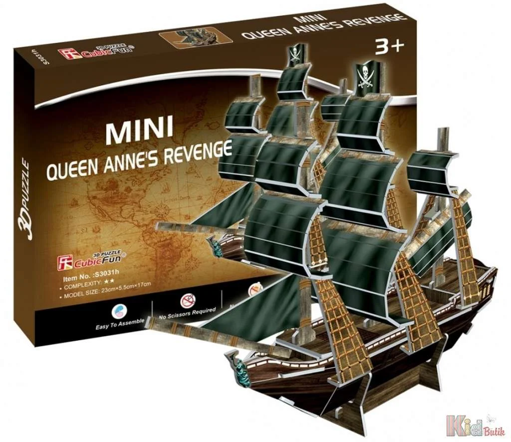 image for Puzzle 3D CubicFun Queen Anne's Revenge 22 piese foto