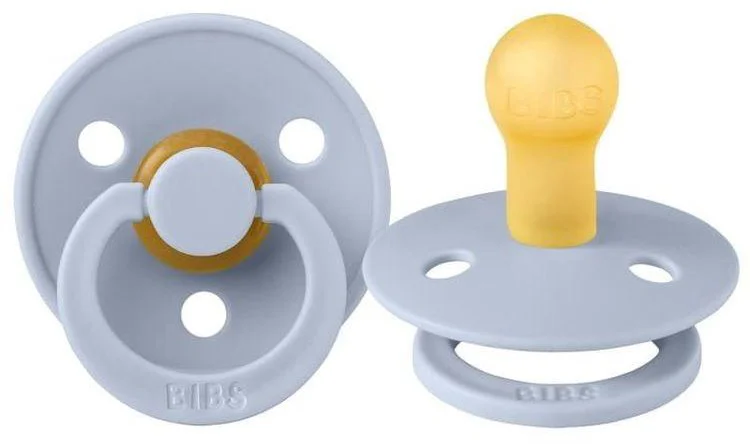 Suzeta rotunda BIBS Dusty Blue din latex (0-6 luni) foto