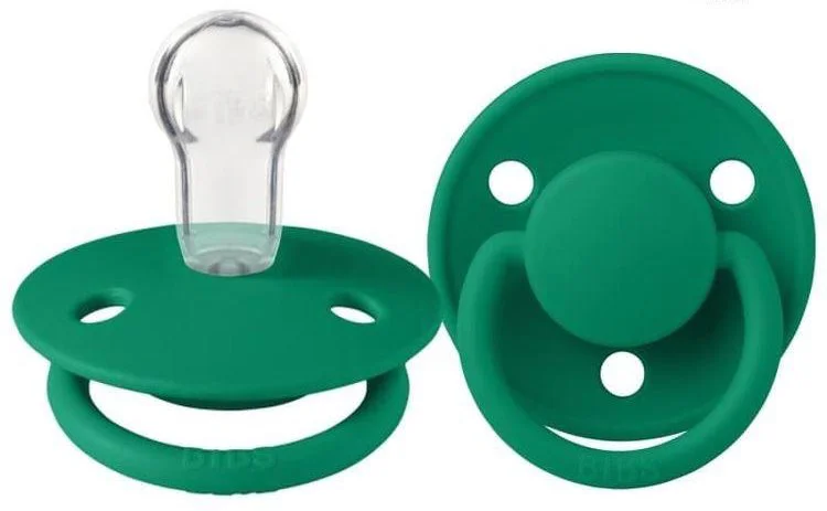 Suzeta rotunda BIBS De Lux Evergreen din silicon (0-36 luni) foto