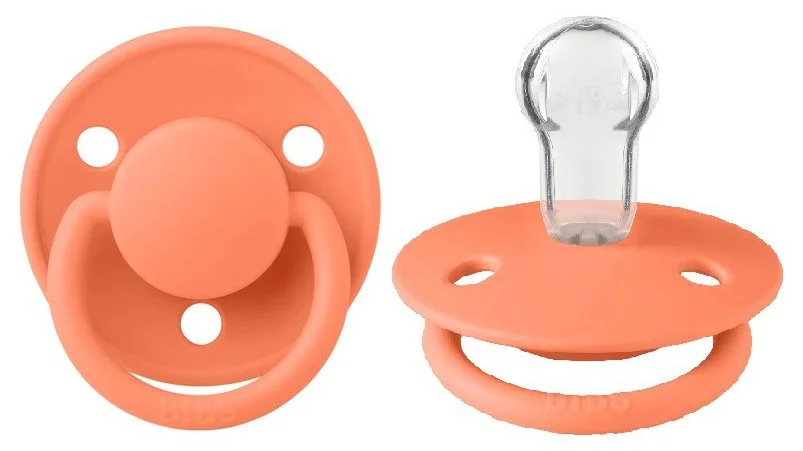Suzeta rotunda BIBS De Lux Papaya din silicon (0-36 luni) foto