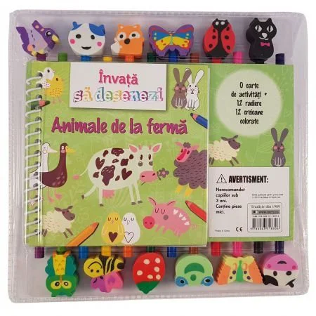 Invata sa desenezi animalele de la ferma. O carte de activitati. Editura Litera foto