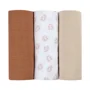 Set Muselina Beaba Herisson Marron din bumbac organic, 3 buc.