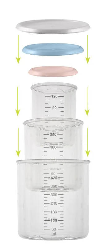 Set 3 recipiente din tritan Beaba 120/240/420 ml