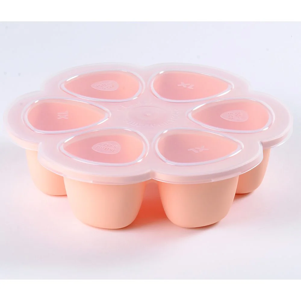 Recipient ermetic din silicon pentru mai multe portii Beaba Old Pink