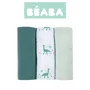 Набор муслиновых пеленок Beaba Jurassic Green 70x70 см, 3 шт.
