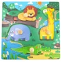 Puzzle cu buton din lemn Viga Toys Wild Animals