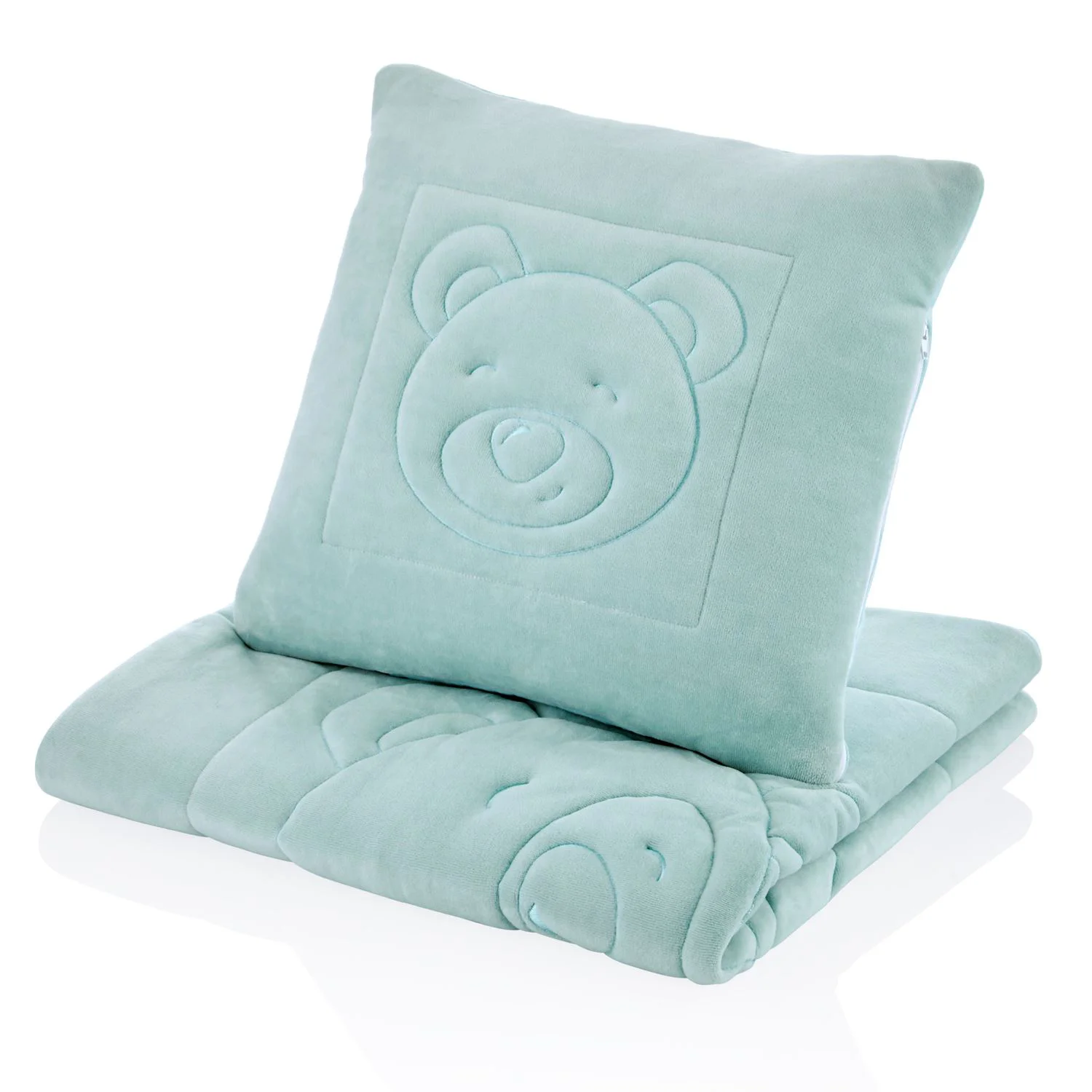 image for Комплект плюшевой подушки и одеяла BabyJem Green foto
