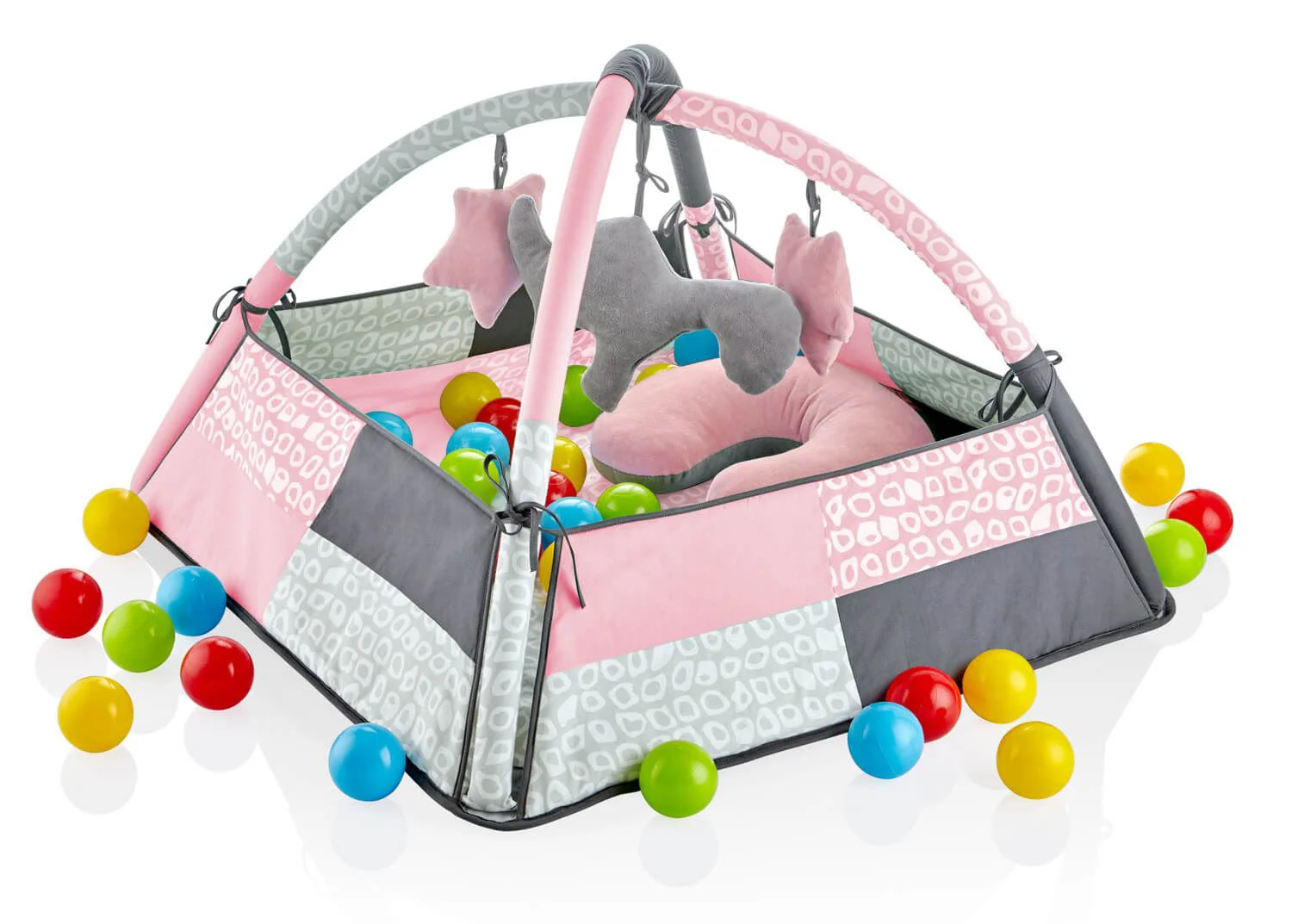 image for Salteluta de activitati cu bile BabyJem Roz foto
