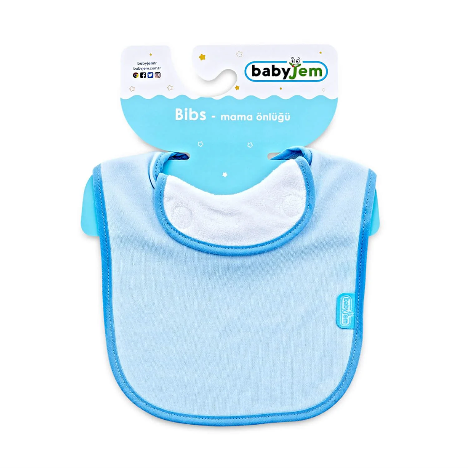 Хлопковый нагрудник BabyJem Blue с подкладкой