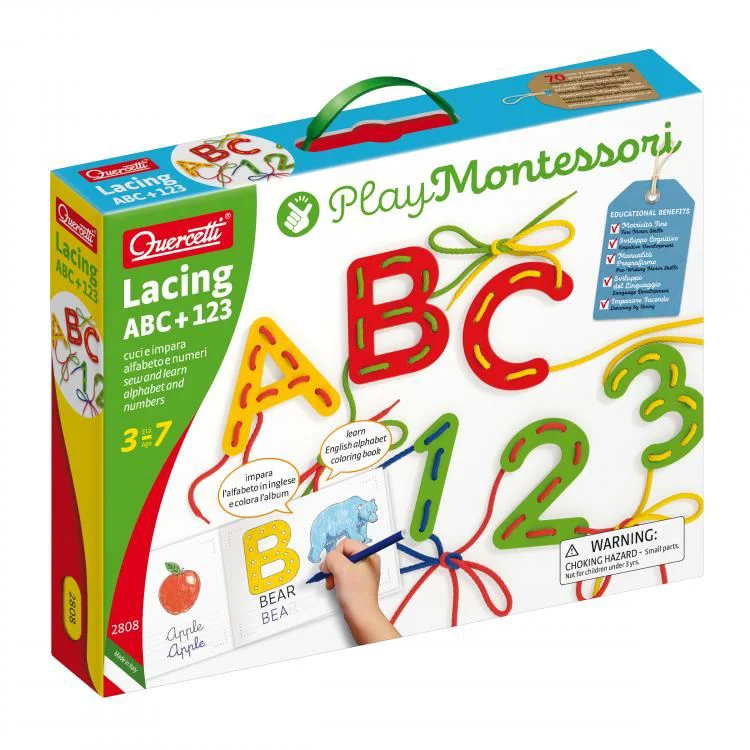 Joc Quercetti Lacing ABC+123