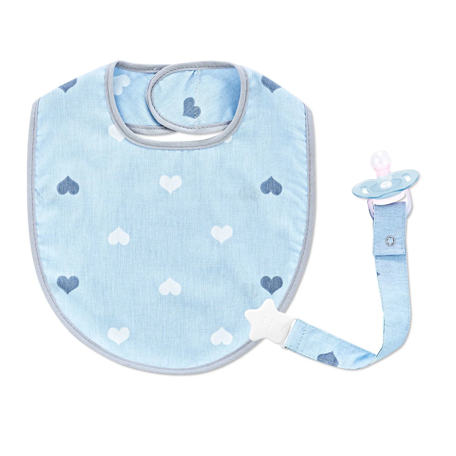 Нагрудник с держателем для соски BabyJem Blue