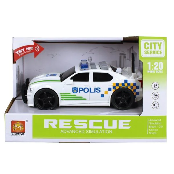 Masina cu Inertie Wenyi Politie, cu sunet si lumina, 1:20