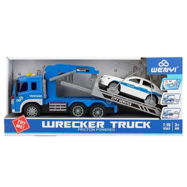 Masina Friction tow truck cu lumina si sunet, 1:16