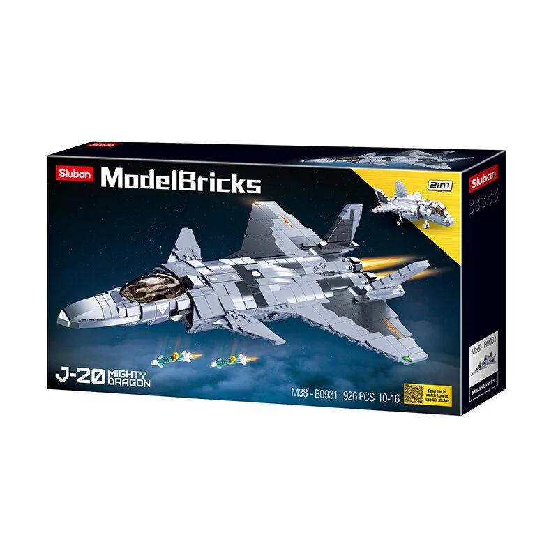 Constructor Sluban Bricks J-20 Mighty Dragon Fighter foto