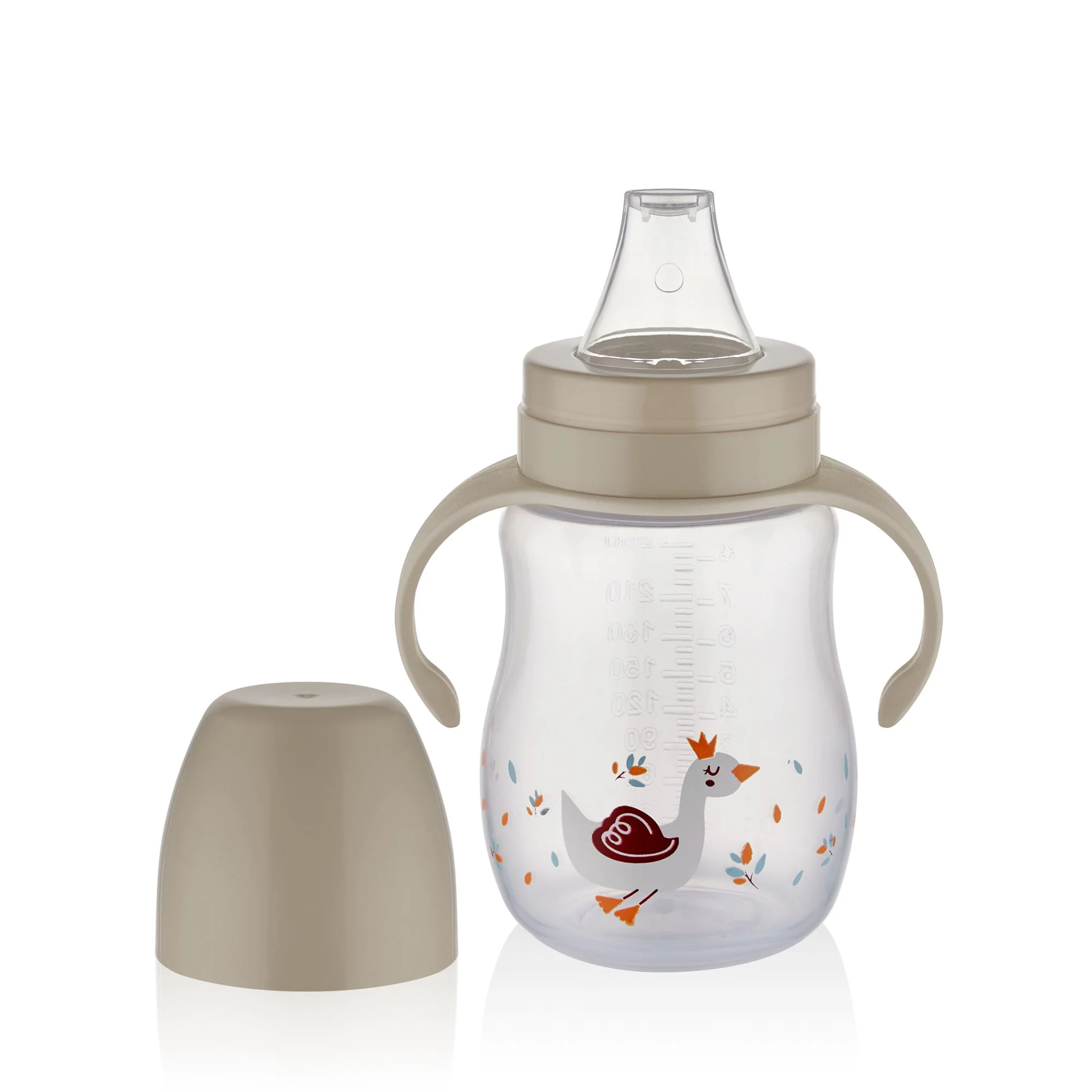 image for Поильник с силиконовой соской BabyJem Beige, 250 мл foto