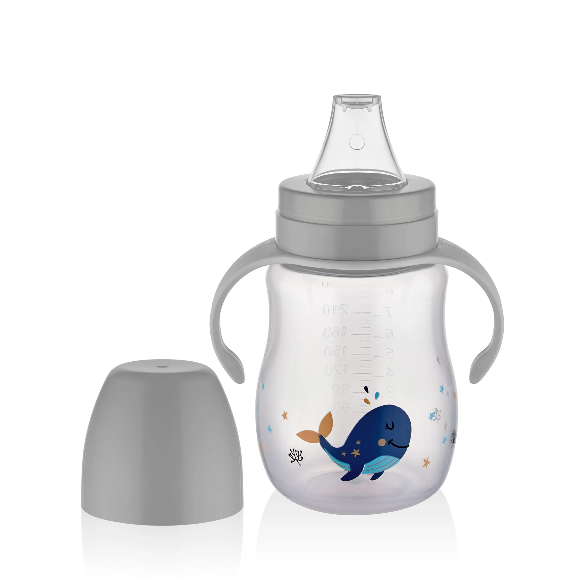 image for Поильник с силиконовой соской BabyJem Grey, 250 мл foto