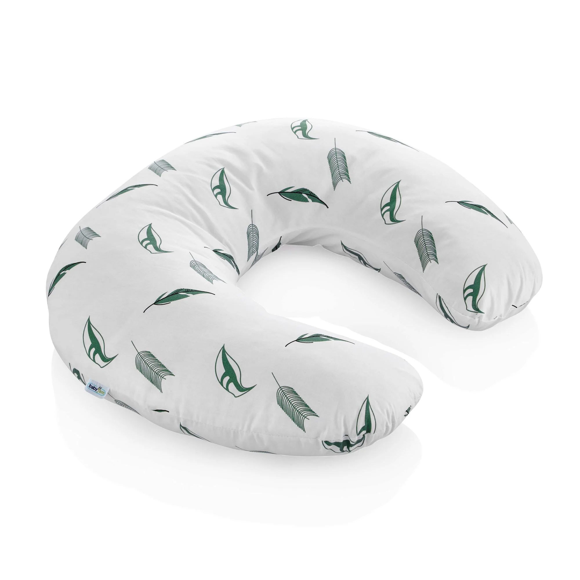 image for Perna pentru alaptat 2 in 1 BabyJem Nursing Pillow Botanic Leaves foto