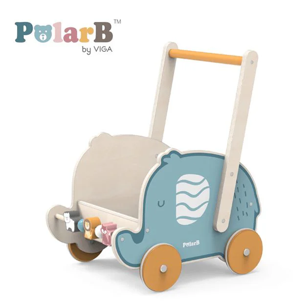 Premergator-carucior din lemn 2 in 1 Viga Toys PolarB Elefant