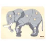 Puzzle Montessori cu butoane din lemn Viga Toys Elefant foto
