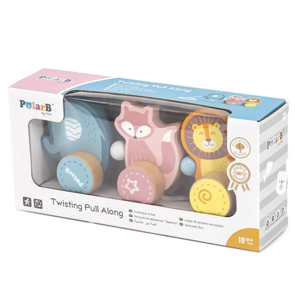 Деревянная каталка Viga Toys PolarB Зверята foto