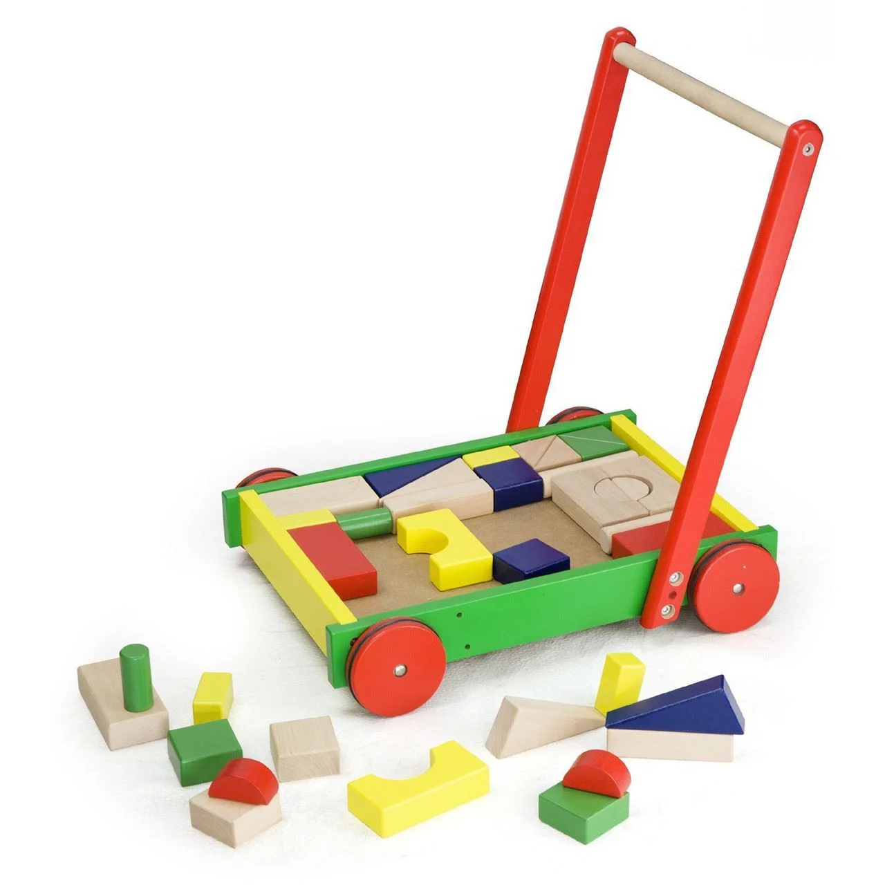 Premergator multifunctional din lemn Viga Toys cu cuburi