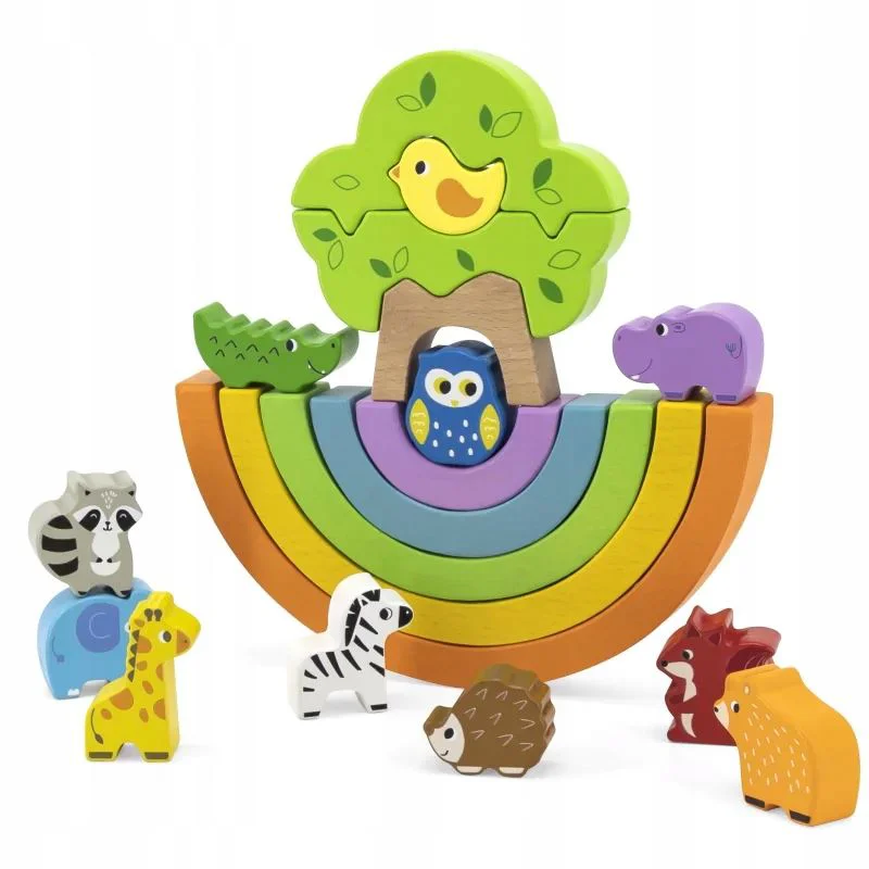 image for Joc de echilibru din lemn Viga Toys Curcubeu foto