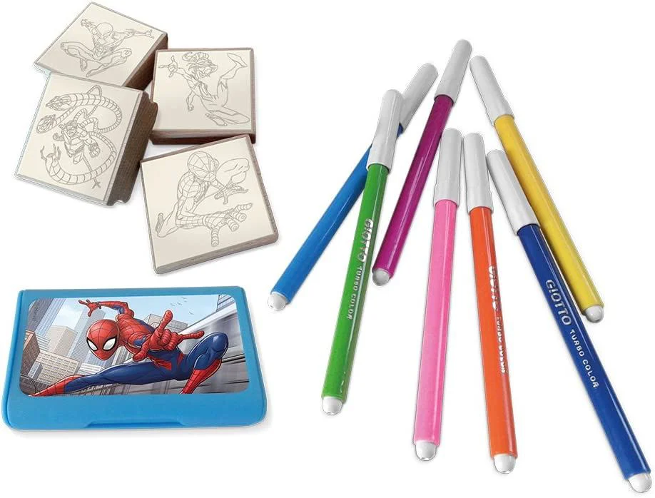 Набор для творчества Multiprint Spiderman, 4 штампа и 7 фламастеров