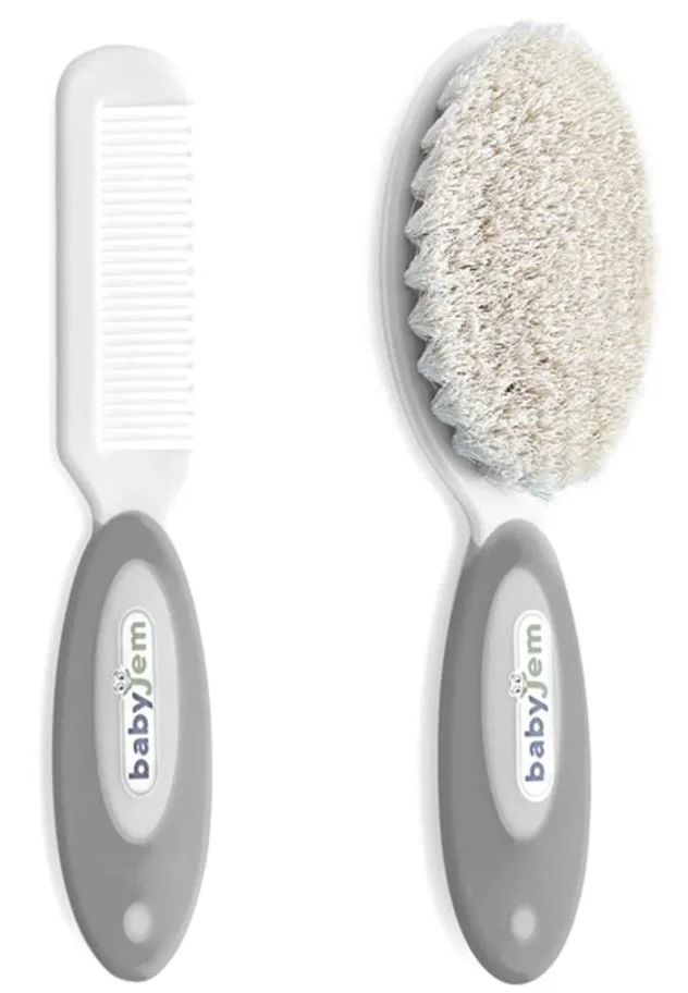 Set perie si pieptene BabyJem Natural Gri