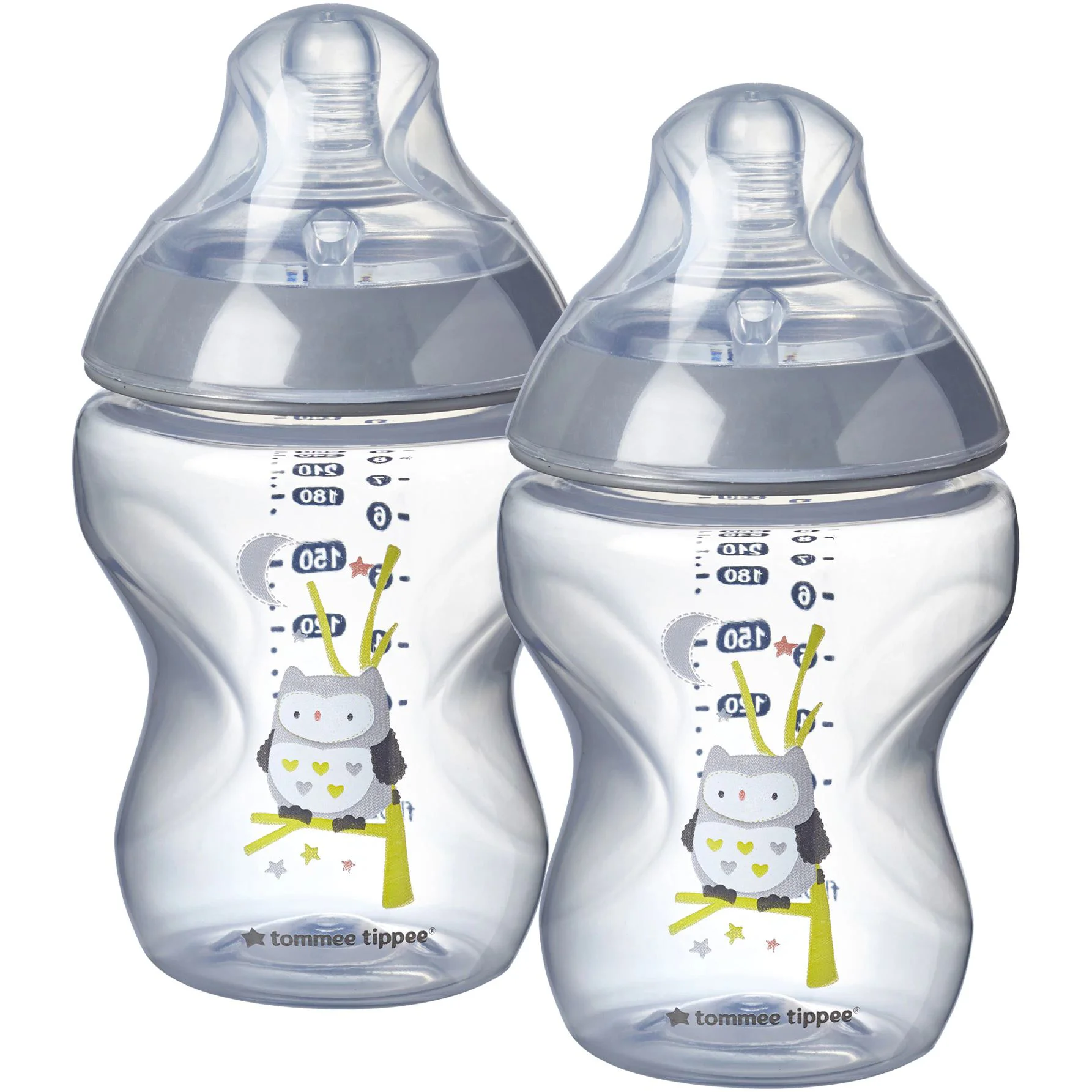 Бутылочка из пластика Tommee Tippee Сова (0+ мес.), 260 мл, 2 шт.