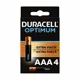 Baterii Duracell Optimum tip AAA, 4 buc.