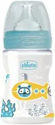 Biberon anticolici din plastic Chicco Well Being Boy, tetina din silicon (0+ luni), 150 ml foto
