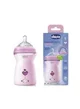 Biberon din plastic Chicco Natural Feeling Pink cu tetina din silicon (6+ luni), 330 ml foto