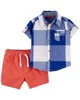 Carter's Set 2 piese Camasa si pantaloni scurti Carouri foto