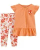 Carter's Set 2 piese Tricou si pantaloni Floricele