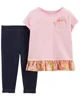 Carter's Set 2 piese Tricou roz si pantaloni