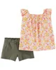 Carter's Set 2 piese Top si pantaloni scurti Flori