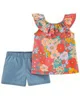 Carter's Set 2 piese Top si pantaloni scurti Flori foto