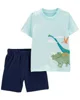 Carter's Set 2 piese Tricou si pantaloni scurti Dinozauri