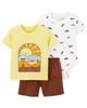 Carter's Set 3 piese Body, tricou si pantaloni scurti Masina foto