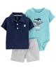 Carter's Set 3 piese Body, tricou si pantaloni scurti Balene foto