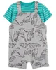 Carter's Set 2 piese Tricou si salopeta Dinozaur foto